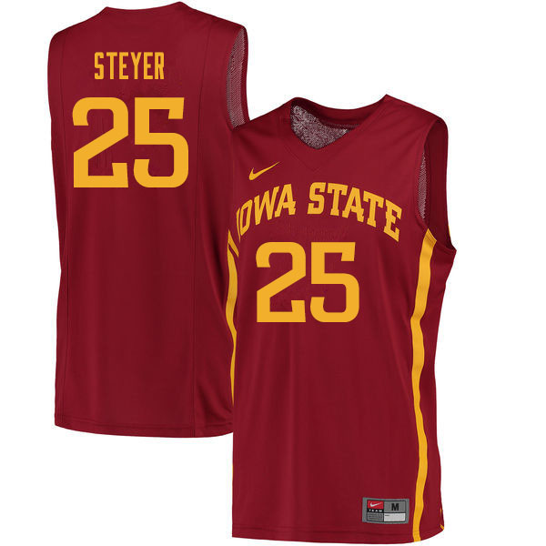 Men #25 Eric Steyer Iowa State Cyclones College Basketball Jerseys Sale-Cardinal